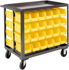 Durham - 1,200 Lb Capacity, 24" Wide x 36" Long x 36-1/8" High Service Cart - 2 Shelf, Steel, 2 Rigid/2 Swivel Casters - Makers Industrial Supply