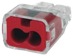 Ideal - 2 Port, 18 to 12 AWG Compatible, Push-In Wire Connector - 0.78" OAL x 0.52" OAW x 0.38" OAH, Red - Makers Industrial Supply