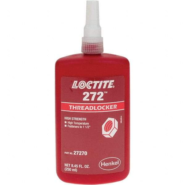 Loctite - 250 mL, Red, High Strength Threadlocker - Series 272 - Makers Industrial Supply