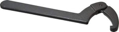 Proto - 4-1/2" to 6-1/4" Capacity, Black Oxide Finish, Adjustable Hook Spanner Wrench - 12-1/8" OAL, 1/4" Hook Pin Height - Makers Industrial Supply