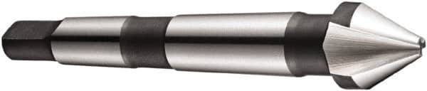 DORMER - 3 Flute 60° High Speed Steel Countersink - Bright Finish, 106mm OAL, Single End, Morse Taper Shank, Right Hand Cut - Makers Industrial Supply