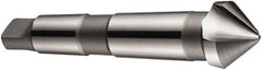 DORMER - 3 Flute 90° High Speed Steel Countersink - Bright Finish, 112mm OAL, Single End, Morse Taper Shank, Right Hand Cut - Makers Industrial Supply