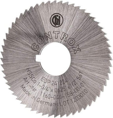 Controx - 1-3/4" Diam x 1/16" Blade Thickness x 1/2" Arbor Hole Diam, 56 Tooth Slitting and Slotting Saw - Arbor Connection, Right Hand, Uncoated, Cobalt, Concave Ground, Contains Keyway - Makers Industrial Supply