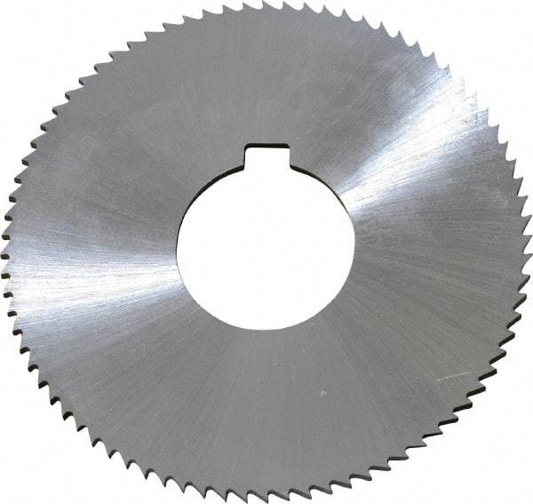 Controx - 3" Diam x 0.0938" Blade Thickness x 1" Arbor Hole Diam, 80 Tooth Slitting and Slotting Saw - Arbor Connection, Right Hand, Uncoated, Cobalt, Concave Ground, Contains Keyway - Makers Industrial Supply