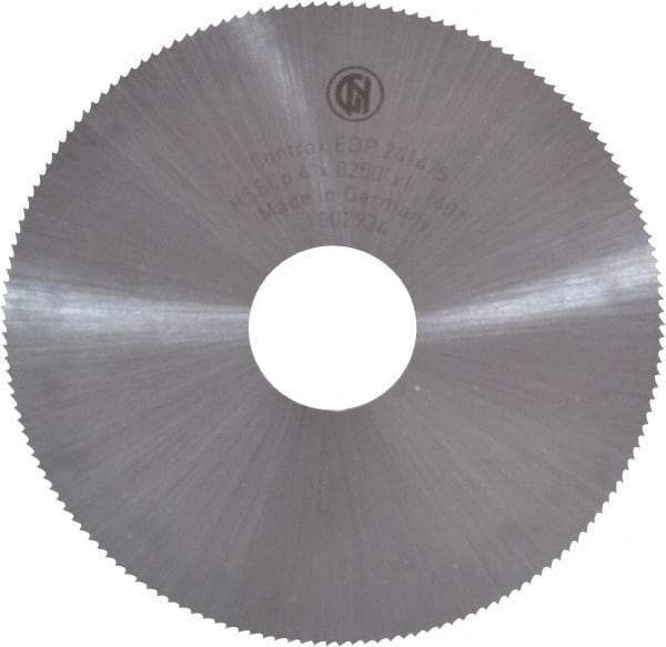 Controx - 4" Diam x 0.025" Blade Thickness x 1" Arbor Hole Diam, 160 Tooth Slitting and Slotting Saw - Arbor Connection, Right Hand, Uncoated, Cobalt, Concave Ground - Makers Industrial Supply