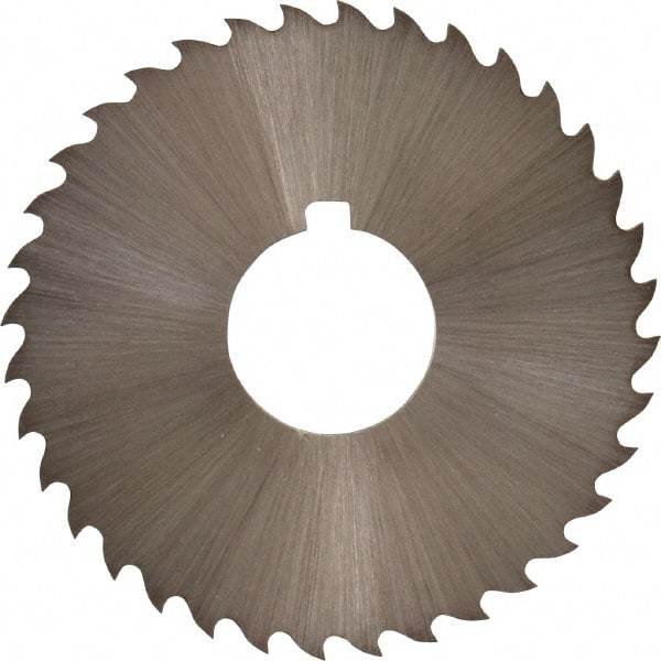 Controx - 2" Diam x 1/16" Blade Thickness x 5/8" Arbor Hole Diam, 36 Tooth Slitting and Slotting Saw - Arbor Connection, Right Hand, Uncoated, Cobalt, 15° Rake, Concave Ground, Contains Keyway - Makers Industrial Supply