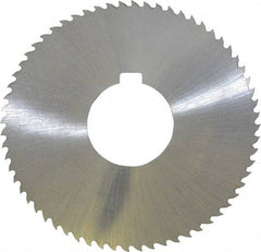 Controx - 3" Diam x 0.04" Blade Thickness x 1" Arbor Hole Diam, 64 Tooth Slitting and Slotting Saw - Arbor Connection, Right Hand, Uncoated, Cobalt, 15° Rake, Concave Ground, Contains Keyway - Makers Industrial Supply