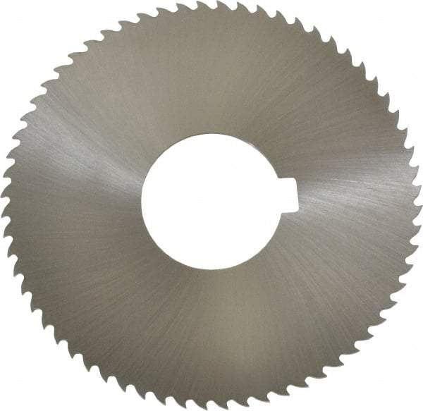 Controx - 3" Diam x 0.0469" Blade Thickness x 1" Arbor Hole Diam, 64 Tooth Slitting and Slotting Saw - Arbor Connection, Right Hand, Uncoated, Cobalt, 15° Rake, Concave Ground, Contains Keyway - Makers Industrial Supply