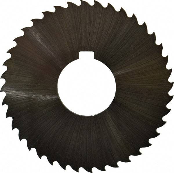 Controx - 3" Diam x 0.0781" Blade Thickness x 1" Arbor Hole Diam, 40 Tooth Slitting and Slotting Saw - Arbor Connection, Right Hand, Uncoated, Cobalt, 15° Rake, Concave Ground, Contains Keyway - Makers Industrial Supply