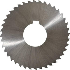 Controx - 3" Diam x 0.0938" Blade Thickness x 1" Arbor Hole Diam, 40 Tooth Slitting and Slotting Saw - Arbor Connection, Right Hand, Uncoated, Cobalt, 15° Rake, Concave Ground, Contains Keyway - Makers Industrial Supply