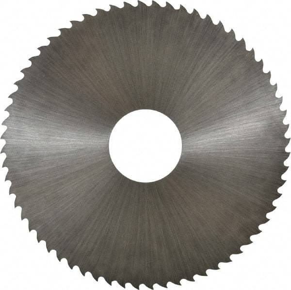 Controx - 4" Diam x 0.02" Blade Thickness x 1" Arbor Hole Diam, 64 Tooth Slitting and Slotting Saw - Arbor Connection, Right Hand, Uncoated, Cobalt, 15° Rake, Concave Ground - Makers Industrial Supply