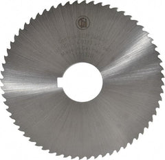 Controx - 4" Diam x 0.0313" Blade Thickness x 1" Arbor Hole Diam, 64 Tooth Slitting and Slotting Saw - Arbor Connection, Right Hand, Uncoated, Cobalt, 15° Rake, Concave Ground - Makers Industrial Supply