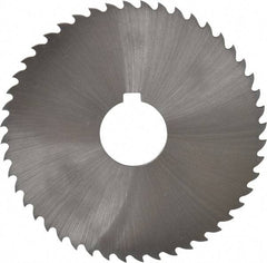 Controx - 4" Diam x 0.0781" Blade Thickness x 1" Arbor Hole Diam, 48 Tooth Slitting and Slotting Saw - Arbor Connection, Right Hand, Uncoated, Cobalt, 15° Rake, Concave Ground, Contains Keyway - Makers Industrial Supply