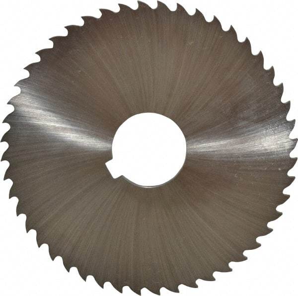 Controx - 4" Diam x 1/8" Blade Thickness x 1" Arbor Hole Diam, 48 Tooth Slitting and Slotting Saw - Arbor Connection, Right Hand, Uncoated, Cobalt, 15° Rake, Concave Ground, Contains Keyway - Makers Industrial Supply