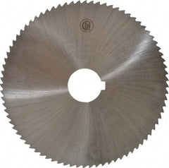 Controx - 5" Diam x 0.04" Blade Thickness x 1" Arbor Hole Diam, 80 Tooth Slitting and Slotting Saw - Arbor Connection, Right Hand, Uncoated, Cobalt, 15° Rake, Concave Ground, Contains Keyway - Makers Industrial Supply