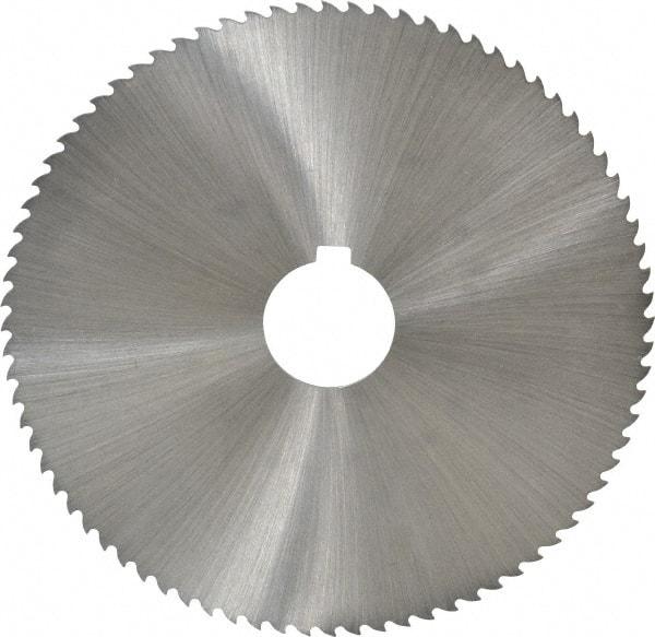 Controx - 5" Diam x 0.0469" Blade Thickness x 1" Arbor Hole Diam, 80 Tooth Slitting and Slotting Saw - Arbor Connection, Right Hand, Uncoated, Cobalt, 15° Rake, Concave Ground, Contains Keyway - Makers Industrial Supply