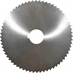 Controx - 5" Diam x 1/16" Blade Thickness x 1" Arbor Hole Diam, 64 Tooth Slitting and Slotting Saw - Arbor Connection, Right Hand, Uncoated, Cobalt, 15° Rake, Concave Ground, Contains Keyway - Makers Industrial Supply