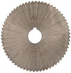 Controx - 5" Diam x 0.0781" Blade Thickness x 1" Arbor Hole Diam, 64 Tooth Slitting and Slotting Saw - Arbor Connection, Right Hand, Uncoated, Cobalt, 15° Rake, Concave Ground, Contains Keyway - Makers Industrial Supply