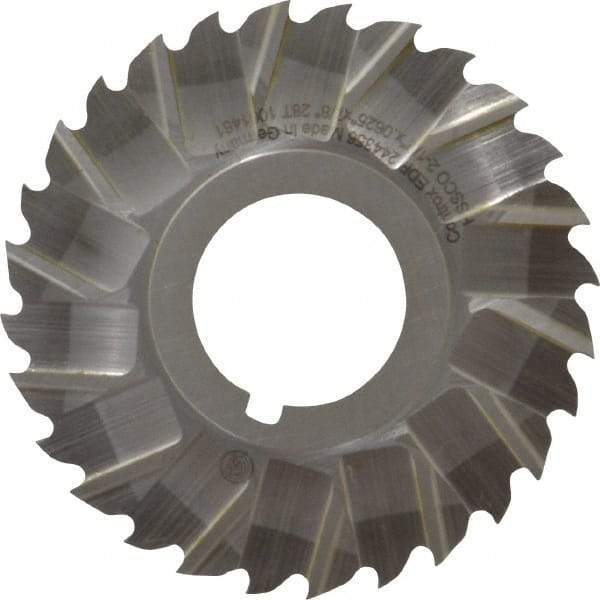 Controx - 2-1/2" Blade Diam x 1/16" Blade Thickness, 7/8" Hole, 28 Teeth, Cobalt Side Chip Saw - Staggered Tooth, Arbor Connection, Right Hand Cut, Uncoated, with Keyway - Makers Industrial Supply