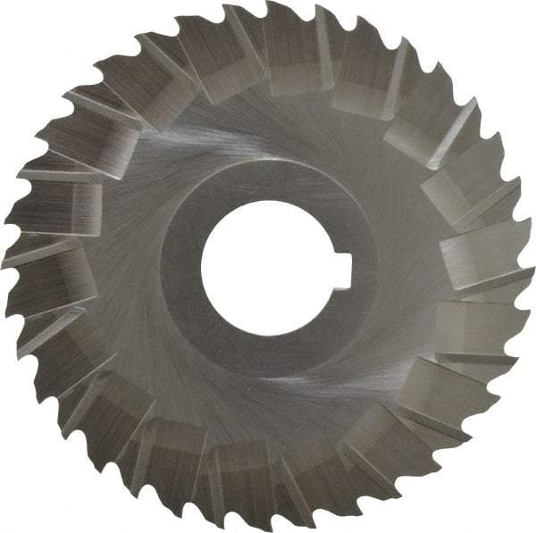 Controx - 4" Blade Diam x 1/16" Blade Thickness, 1" Hole, 36 Teeth, Cobalt Side Chip Saw - Staggered Tooth, Arbor Connection, Right Hand Cut, Uncoated, with Keyway - Makers Industrial Supply