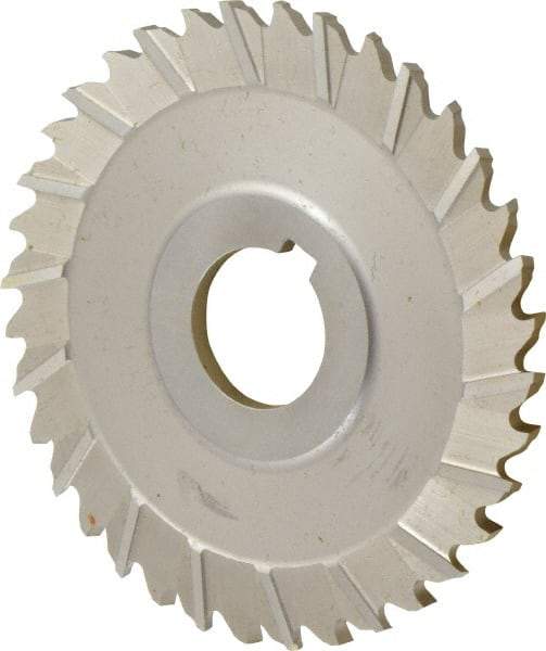 Controx - 4" Blade Diam x x 0.1563" Blade Thickness, 1" Hole, 36 Teeth, Cobalt Side Chip Saw - Staggered Tooth, Arbor Connection, Right Hand Cut, Uncoated, with Keyway - Makers Industrial Supply