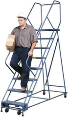 Gillis - 5.83 Ft. High, Type IA Rating, Steel Rolling Ladder - Makers Industrial Supply