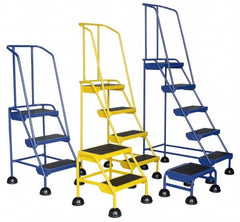 Vestil - 56" 3 Step Ladder - 300 Lb Capacity, 28-3/4" Platform Height, 19-1/4" Base Width x 30" Base Depth, Rubber Matted - Makers Industrial Supply