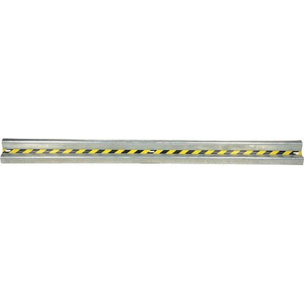 Vestil - 12' Long x 12" High, Gray with Black & Yellow Caution Tape Steel Straight Heavy Duty Guard Rail - 3 Rails Accommodated, 3-1/4" Deep, 83 Lb - Makers Industrial Supply