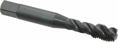 OSG - 3/8-24 UNF 3 Flute Modified Bottoming Spiral Flute Tap - Vanadium High Speed Steel, Oxide Finish, 2-15/16" OAL, Right Hand Flute, Right Hand Thread, H2, Series 290 - Makers Industrial Supply