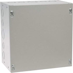 Cooper B-Line - Steel Junction Box Enclosure Screw Flat Cover - NEMA 1, 10" Wide x 10" High x 6" Deep - Makers Industrial Supply