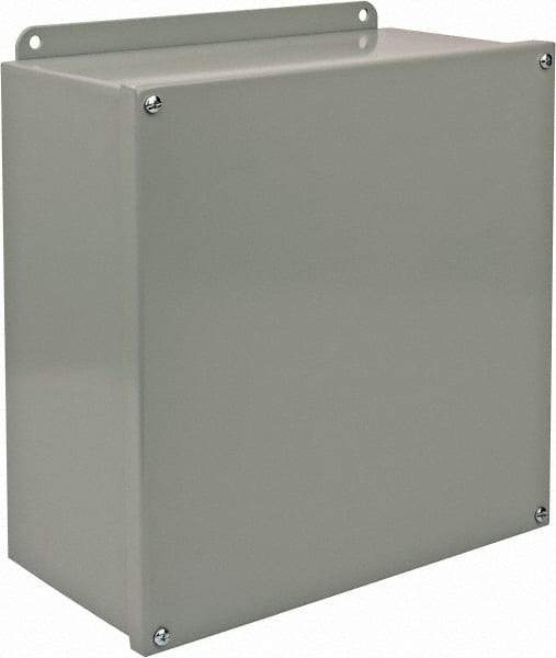 Cooper B-Line - Steel Standard Enclosure Screw Flat Cover - NEMA 12, 13, 12" Wide x 12" High x 6" Deep, Dirt-tight & Dust-tight - Makers Industrial Supply