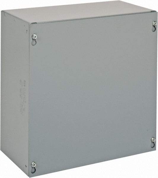 Cooper B-Line - Steel Junction Box Enclosure Screw Flat Cover - NEMA 1, 12" Wide x 12" High x 6" Deep - Makers Industrial Supply