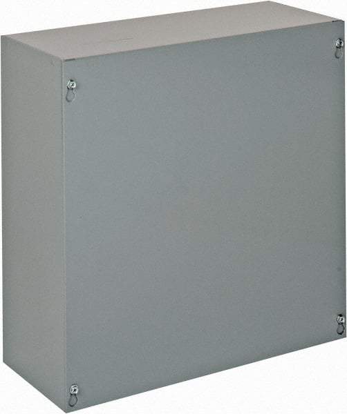 Cooper B-Line - Steel Junction Box Enclosure Screw Flat Cover - NEMA 1, 15" Wide x 15" High x 6" Deep - Makers Industrial Supply