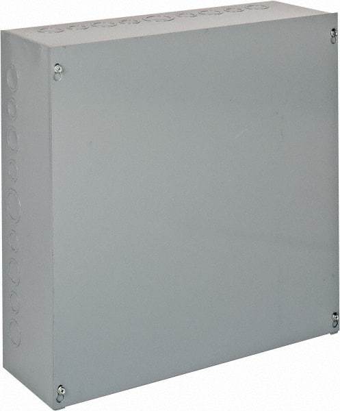 Cooper B-Line - Steel Junction Box Enclosure Screw Flat Cover - NEMA 1, 18" Wide x 18" High x 6" Deep - Makers Industrial Supply