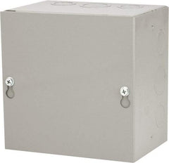 Cooper B-Line - Steel Junction Box Enclosure Screw Flat Cover - NEMA 1, 6" Wide x 6" High x 4" Deep - Makers Industrial Supply