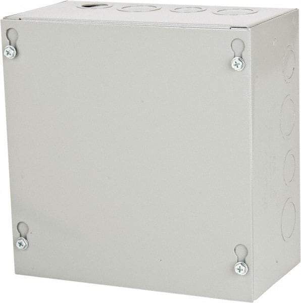 Cooper B-Line - Steel Junction Box Enclosure Screw Flat Cover - NEMA 1, 8" Wide x 8" High x 4" Deep - Makers Industrial Supply