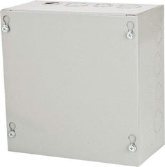 Cooper B-Line - Steel Junction Box Enclosure Screw Flat Cover - NEMA 1, 8" Wide x 8" High x 4" Deep - Makers Industrial Supply