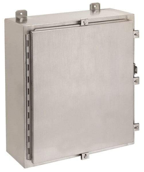 Cooper B-Line - Stainless Steel Standard Enclosure Hinge Flat Cover - NEMA 4, 12, 13, 4X, 24" Wide x 36" High x 8" Deep, Corrosion Resistant, Rainproof & Watertight - Makers Industrial Supply