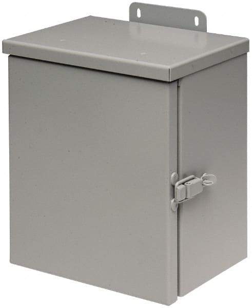 Cooper B-Line - Steel Junction Box Enclosure Hinge Flat Cover - NEMA 3R, 12" Wide x 16" High x 6" Deep, Rainproof - Makers Industrial Supply