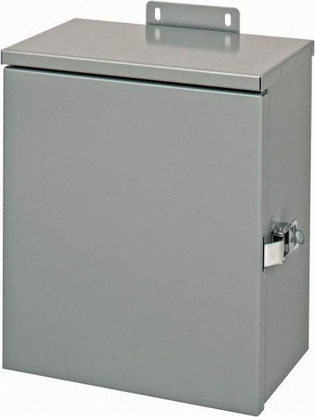 Cooper B-Line - Steel Junction Box Enclosure Hinge Flat Cover - NEMA 3R, 10" Wide x 12" High x 6" Deep, Rainproof - Makers Industrial Supply