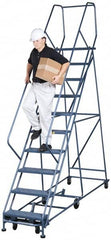 Gillis - 10.83' High 300 Lb Capacity 10 Step Rolling Ladder - Makers Industrial Supply