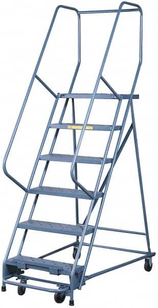 Steel Rolling Ladder: Type IA, 12 Step Perforated Tread