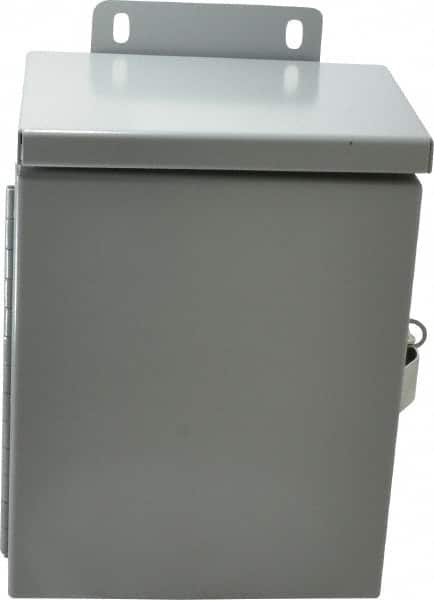 Cooper B-Line - Steel Junction Box Enclosure Hinge Flat Cover - NEMA 3R, 6" Wide x 8" High x 4" Deep, Rainproof - Makers Industrial Supply