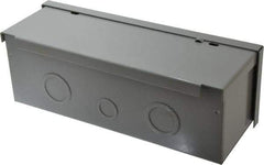 Cooper B-Line - 4" High x 12" Wide x 4" Long, Screw Mount Wire Duct - Gray, 3 Knockouts, Screw, Steel - Makers Industrial Supply