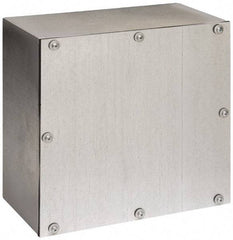 Cooper B-Line - Steel Junction Box Enclosure Screw Flat Cover - NEMA 3, 12, 12" Wide x 12" High x 6" Deep, Rainproof - Makers Industrial Supply