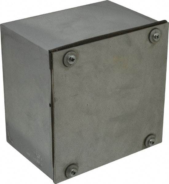 Cooper B-Line - Steel Junction Box Enclosure Screw Flat Cover - NEMA 3, 12, 6" Wide x 6" High x 4" Deep, Dust-tight & Rainproof - Makers Industrial Supply