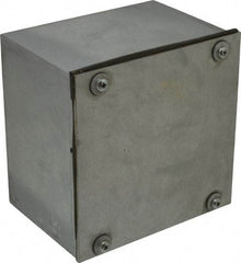 Cooper B-Line - Steel Junction Box Enclosure Screw Flat Cover - NEMA 3, 12, 6" Wide x 6" High x 4" Deep, Dust-tight & Rainproof - Makers Industrial Supply