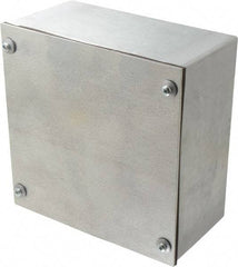 Cooper B-Line - Steel Junction Box Enclosure Screw Flat Cover - NEMA 3, 12, 8" Wide x 8" High x 4" Deep, Dust-tight & Rainproof - Makers Industrial Supply