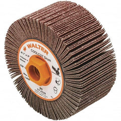 WALTER Surface Technologies - 4-1/4" Diam 80 Grit Aluminum Oxide Unmounted Flap Wheel - 5/8-11 Threaded Hole, 2" Wide, Coated, Grade Medium, 3,800 Max RPM - Makers Industrial Supply