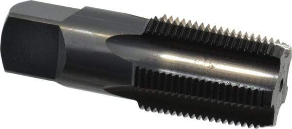 OSG - 1 - 11-1/2 NPT Thread, 5 Flute Standard Pipe Tap - 3-3/4" OAL, 1-3/4" Thread Length, 1-1/8" Shank Diam, Oxide Finish, High Speed Steel - Exact Industrial Supply